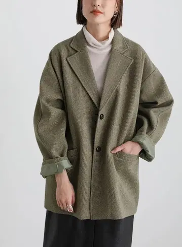 select MOCA 헤링본 커브 슬리브 자켓