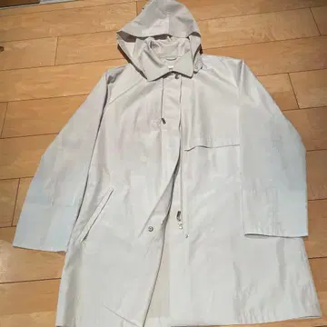 베이지 후드 부착 스텐카라 코트