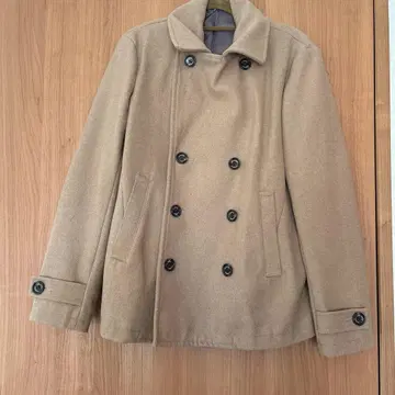 TK 베이지 더블 브레스트 피 코트