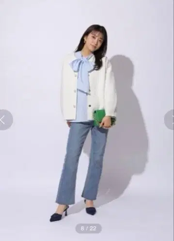 리랜드트루 펄 자수 코디건 (네이비)