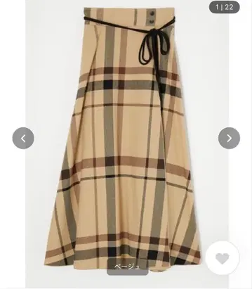 [ MOUSSY ] 체크 랩 스커트