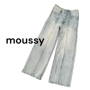 moussy 마우지 하이웨스트 와이드 팬츠