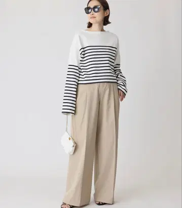 Deuxieme Classe 크롭 스트라이프 T셔츠