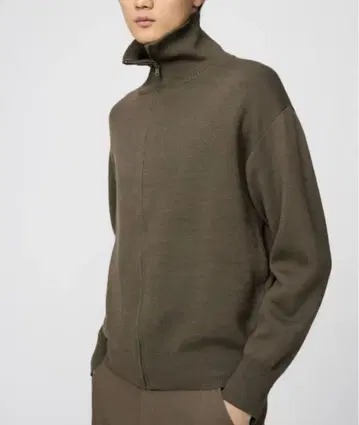 UNIQLO 하이넥 집업 스웨터 XXL 올리브 그린