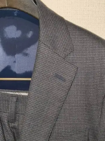 PERSON'S FOR MEN 다크 그레이 체크 비즈니스 정장