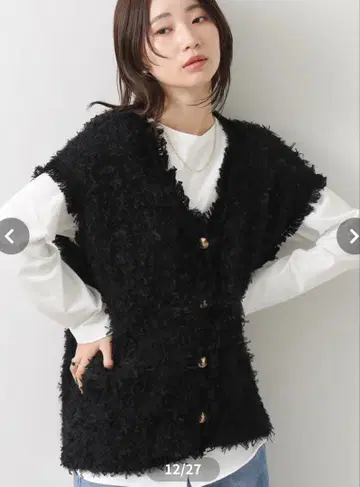 [ 새상품 ] Gready Brilliant 리본 페더 베스트