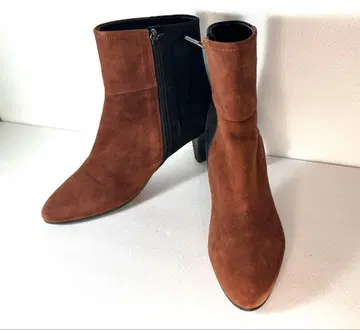 REGAL 스웨이드 숏부츠 브라운 블랙 사이드 지퍼 24.5cm