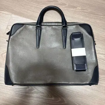 새상품급 FUJITAKA 2way 비즈니스 백 그레이 네이비 가죽 A4