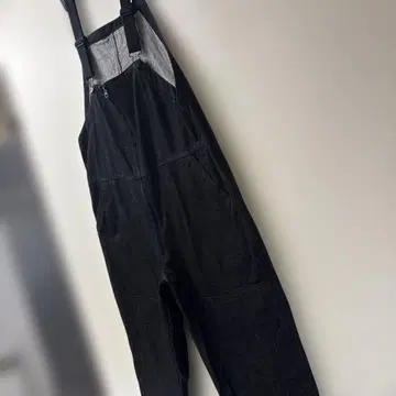 새상품급 니코앤드 오버롤 블랙 데님 더블니 밑단 조임 포함