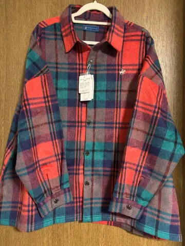 LEPSIM 샤기 체크 셔츠 레드