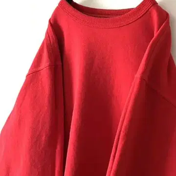 챔피온 로고 자수 플레인 맨투맨 L 레드 빨간색 구제 의류