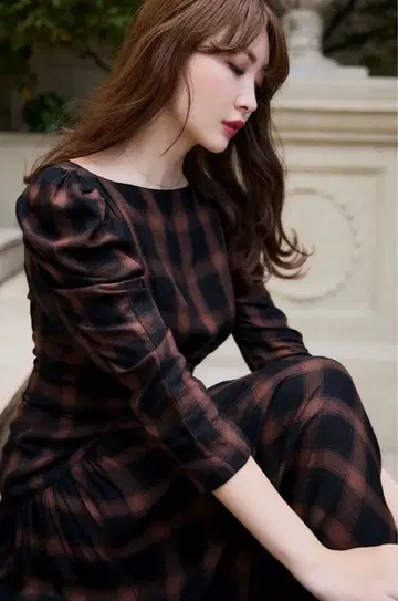 택 포함 새상품 [ 하립투 ] Roanne Over Check Dress