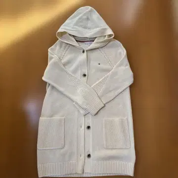 타미힐피거 후드 부착 가디건 아이보리