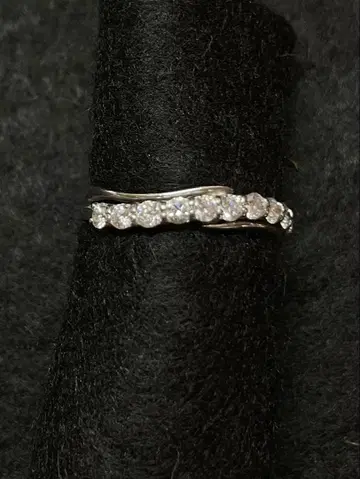 플라티나900 웨이브 디자인 다이아몬드 반지 #11