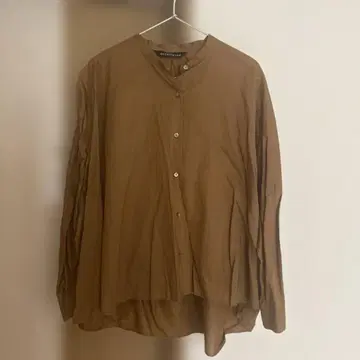 미즈이로 ind 브라운 긴팔 셔츠