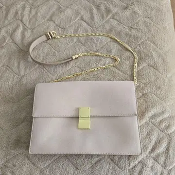 [ 결혼식 경사용 가방 ] 옅은 핑크 베이지 숄더백 골드 금장 장식