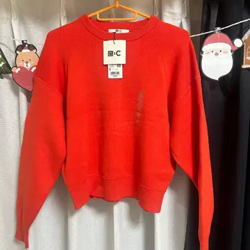 [새상품] 유니클로 오렌지 라운드넥 니트 스웨터