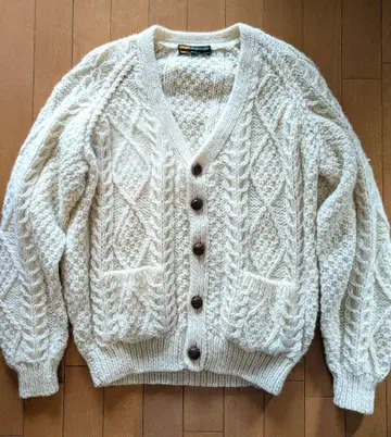 빈티지 로우게이지 니트 가디건 L