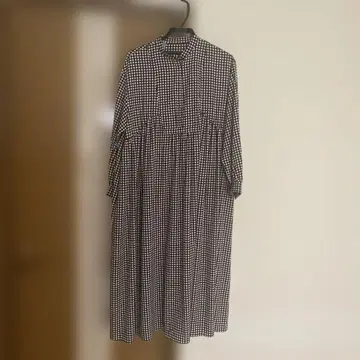 휴먼 여성 도트 무늬 긴팔 셔츠 원피스