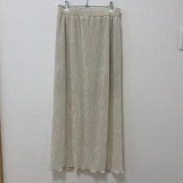 LOWRYS FARM 샤이니 벨로아 타이트 스커트 아이보리 프리 사이즈