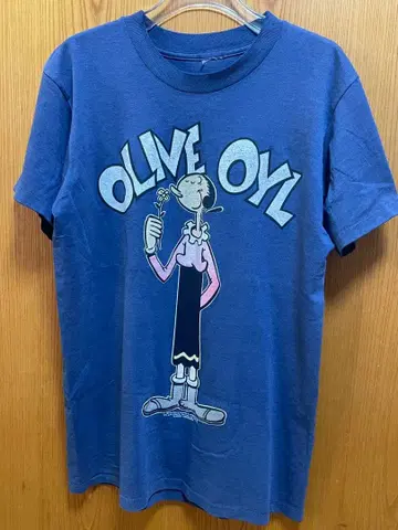 레어 빈티지 올리브 오일 T셔츠 뽀빠이 네이비