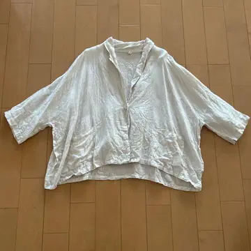 린넨 100% 오버 사이즈 셔츠 7부 소매