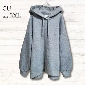 지유 GU 후드 맨투맨 그레이 3XL 오버 사이즈