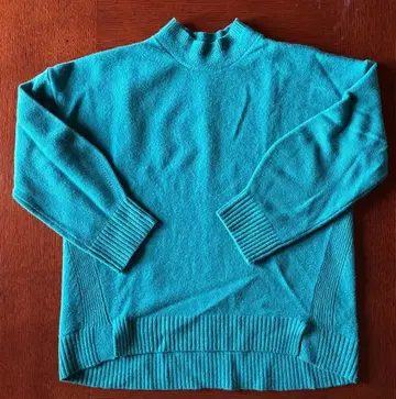 터콰이즈 하이넥 니트 스웨터 38
