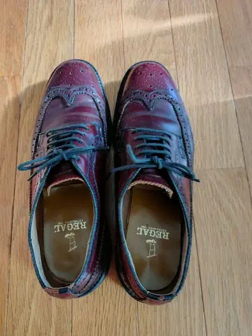 REGAL 버건디 가죽 드레스 슈즈