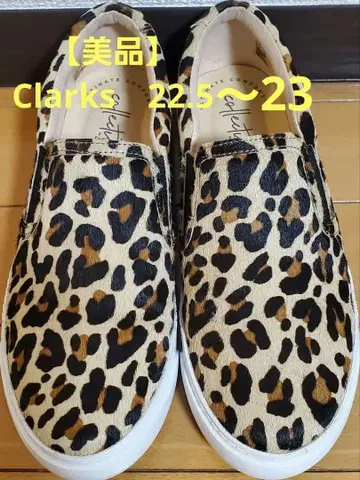 새상품급 클락스 슬립온 스니커즈 레오파 송치 22.5~23 36