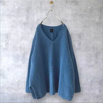 새상품급 스픽 앤 스팬 울100% V넥 루즈 니트