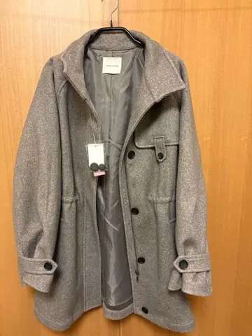 FREAK'S STORE 그레이 울 하이넥 개더 코트