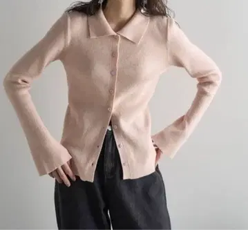 리브 니트 폴로 가디건