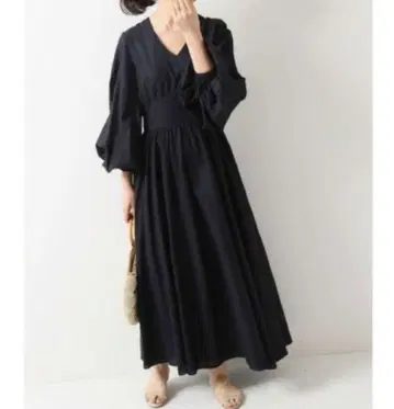 MARIHA 블랙 롱 드레스