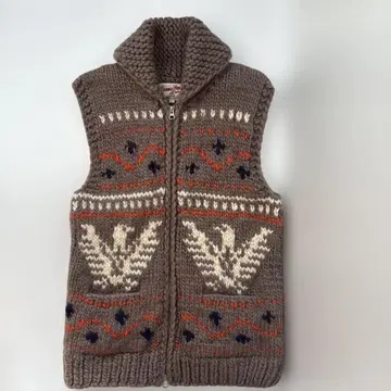 빔즈 하트 니트 베스트 카우친 브라운 L