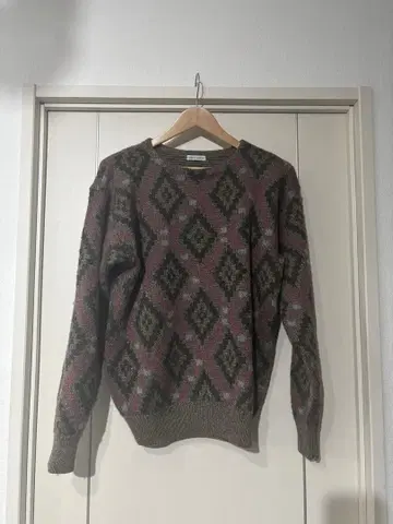 조르지오 아르마니 스웨터 다이아몬드 패턴 니트