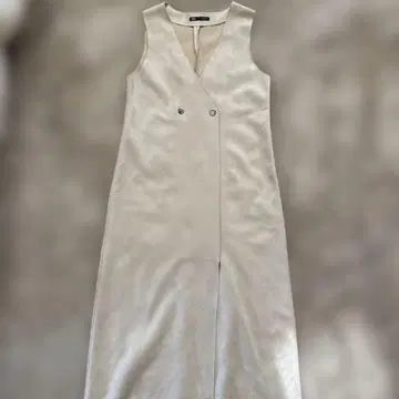 ZARA 베이지 슬리브리스 롱 원피스 M