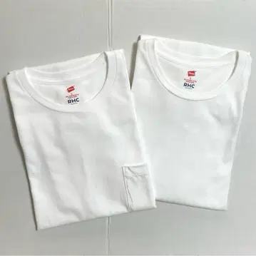 Hanes for RHC / 프리미엄 크루넥 T셔츠 L 화이트 2장 세트