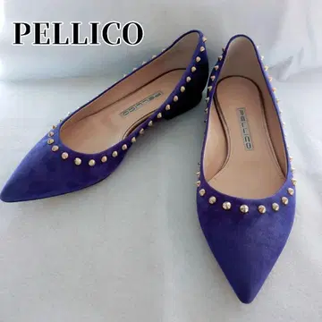새상품급 PELLICO 펠리코 플랫 펌프스 안드레아 스터드 퍼플