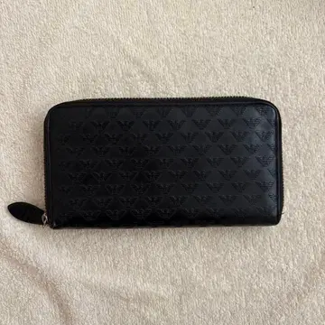 엠포리오 아르마니 블랙 가죽 장지갑