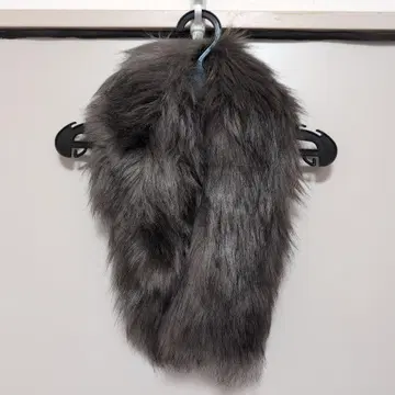 그레이 퍼 스톨 새틴 안감 부착