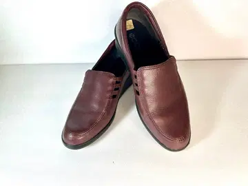 ecco 브라운 가죽 로퍼 23cm EEE 사이드슬릿