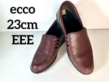 ecco 브라운 가죽 로퍼 23cm EEE 사이드슬릿