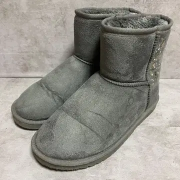 어그 부츠 ( L ) 숏부츠 그레이 큐빅 비쥬 스웨이드 느낌