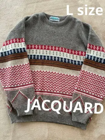 JACQUARD 니트 스웨터 프랑스제 L 사이즈
