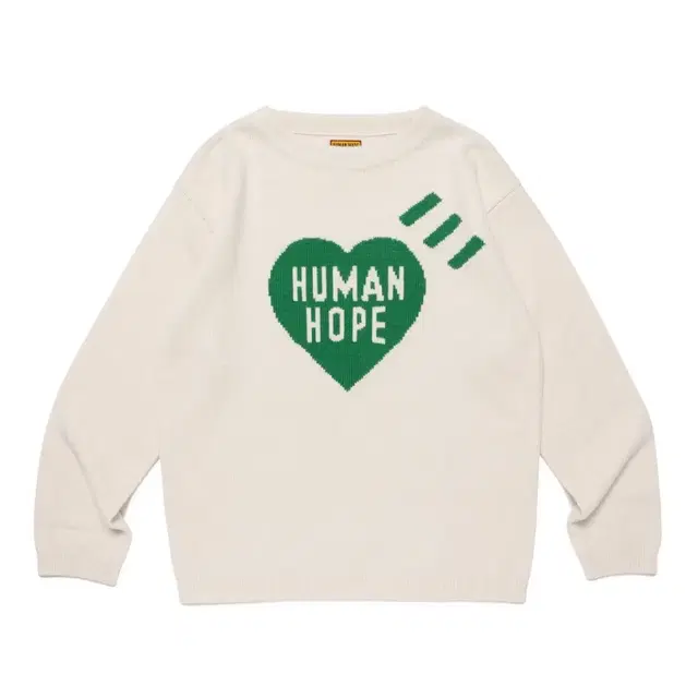 휴먼 메이드 휴먼 호프 하트 니트 스웨터 화이트