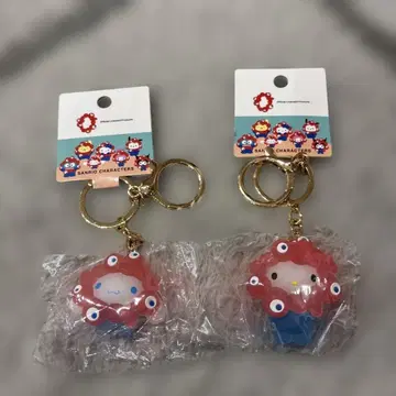 미야쿠미야쿠 산리오 키티 시나모롤 클리어 컬러 키링 세트