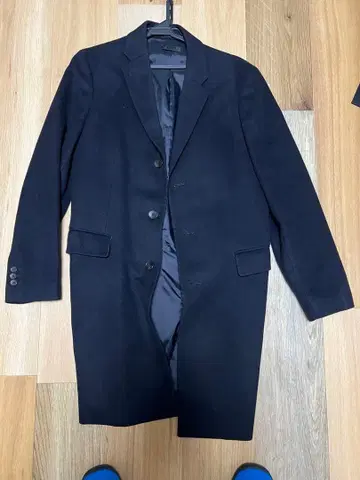 네이비 체스터 코트 3버튼