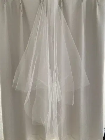 웨딩 베일 빗 포함 숏 아이보리