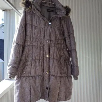 후드 부착 그레이 다운 자켓 L 사이즈